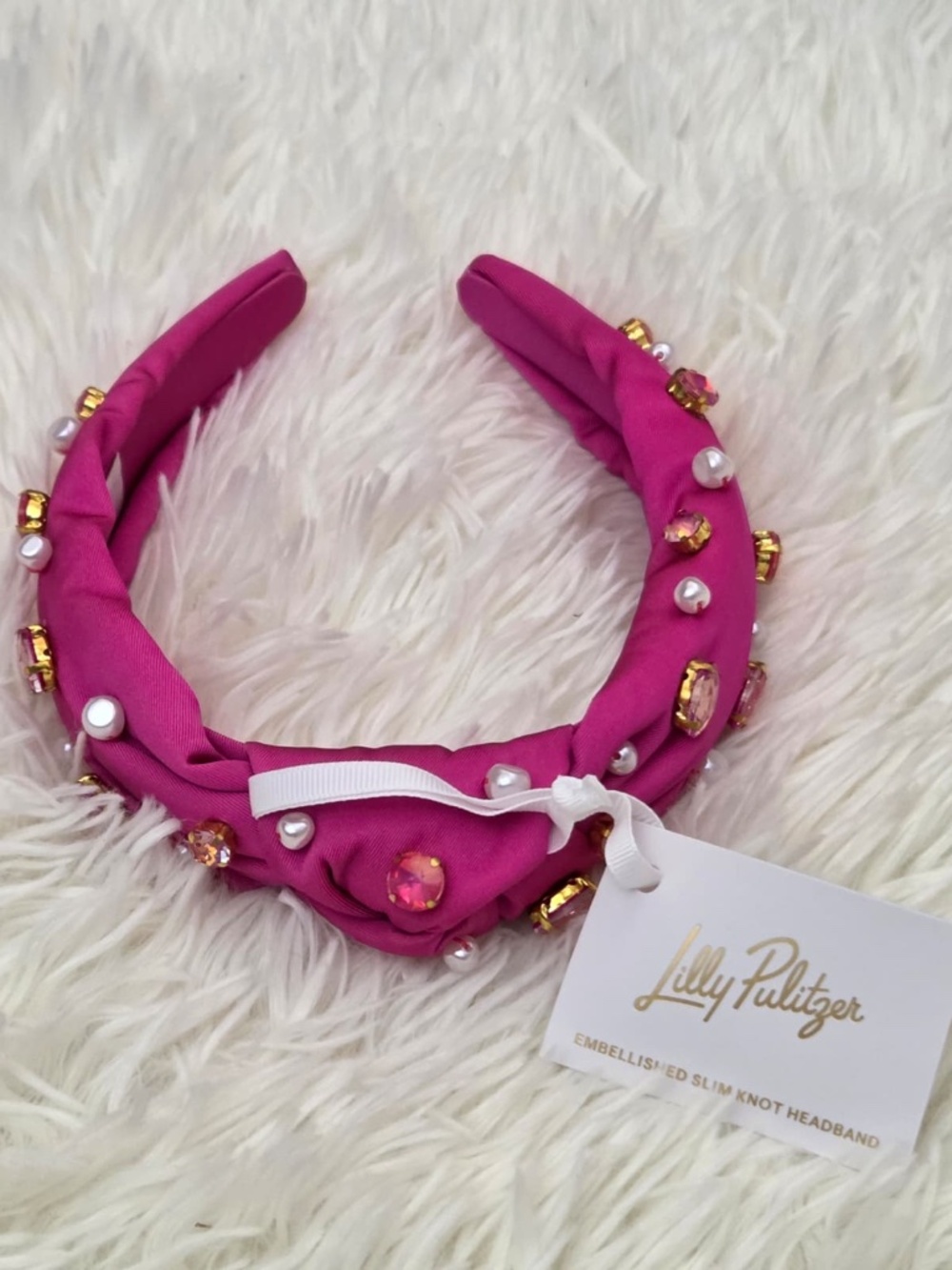 Lilly Pulitzer Slim Knot Headband (Fuchsia)